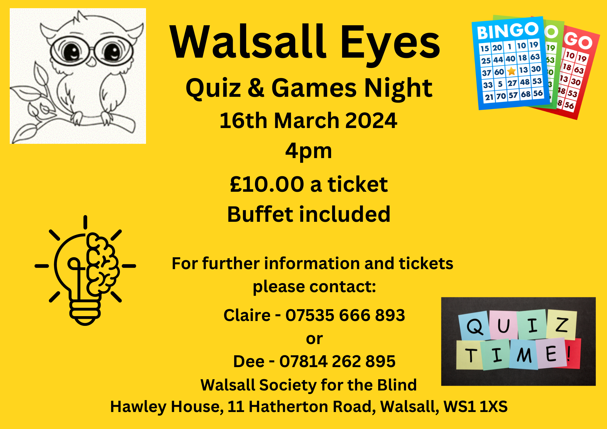 Quiz and Games Night - 16th March 2024